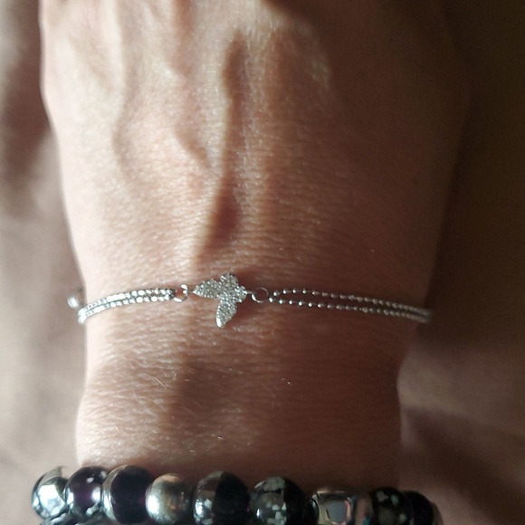 STERLING SILVER BUTTERFLY BRACELET - Picture 3 of 3